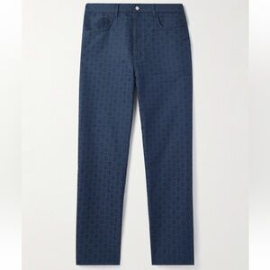 Givenchy Straight-Leg Logo-Jacquard Cotton-Blend Trousers Size 34